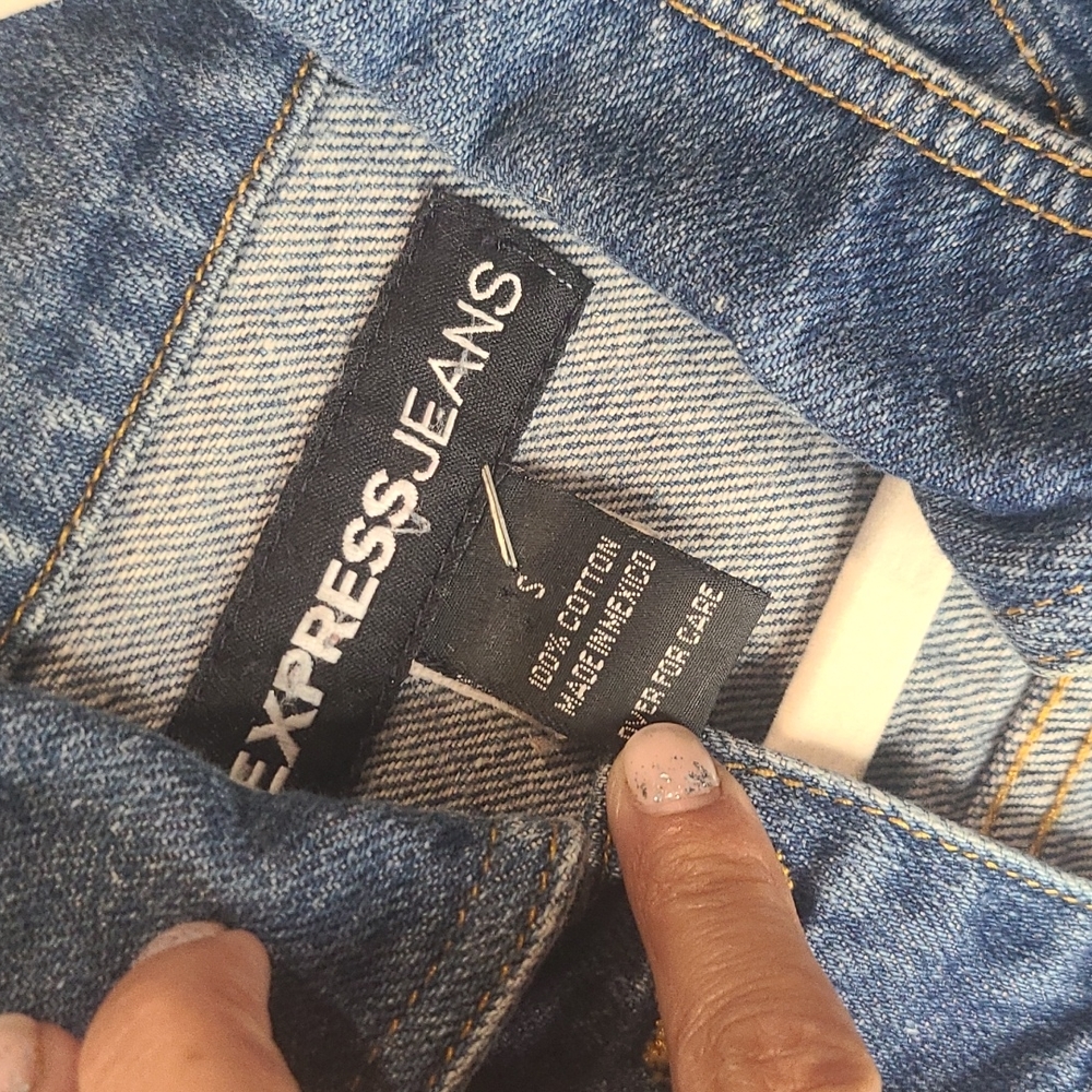 Vintage y2k Express jeans denim jeans jacket small - Picture 6 of 8